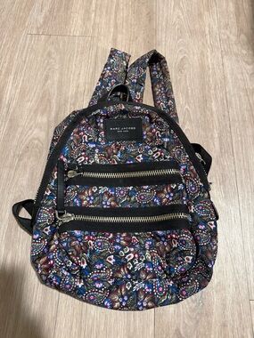 Marc Jacobs Black Paisley Floral Mini Backpack